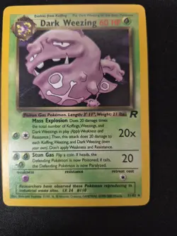 Dark Weezing 31/82 Team Rocket Unlimited Rare Vintage Pokemon Card LP - Image 1