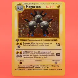 Pokemon TCG English Card Base Set 1st edition Magneton 9/102 Miscut Error - Image 1