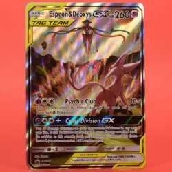 Pokemon TCG English Card Sun & Moon Promo SM240 Espeon & Deoxys GX Standard Size - Image 1