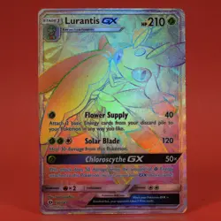 Pokemon TCG English Card Sun & Moon Base Set Lurantis GX 150/149 Rainbow Rare - Image 1