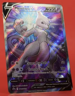 Pokemon TCG English Card Sword Shield Mewtwo V SWSH229 Full Art GO - Image 3