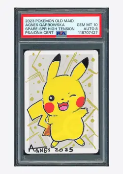 Pokemon PSA10 AUTO8 Spare Card Agnes Garbowska 2023 Old Maid Japanese - Image 1