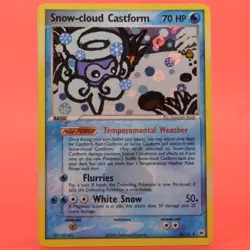 Pokemon TCG English Card Hidden Legends Snow-Cloud Castform 25/101 Reverse Holo - Image 1