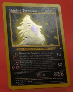 Pokemon TCG English Card Neo Destiny Shining Tyranitar 113/105 Secret Rare Holo - Image 3