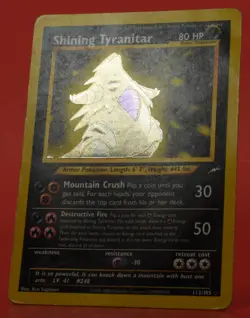 Pokemon TCG English Card Neo Destiny Shining Tyranitar 113/105 Secret Rare Holo - Image 4