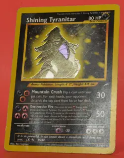 Pokemon TCG English Card Neo Destiny Shining Tyranitar 113/105 Secret Rare Holo - Image 5
