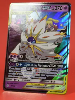 Pokemon English TCG Card Cosmic Eclipse Solgaleo & Lunala GX 75/236 Holo - Image 4