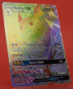 Pokemon TCG English Card Shining Legends Raichu GX 75/73 Rainbow Rare Full Art - Image 3