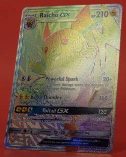 Pokemon TCG English Card Shining Legends Raichu GX 75/73 Rainbow Rare Full Art - Image 4