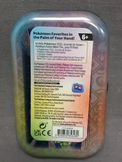 Pokemon Scarlet and Violet Paldean Fates Mini Tin (No Cards) EMPTY. - Image 2
