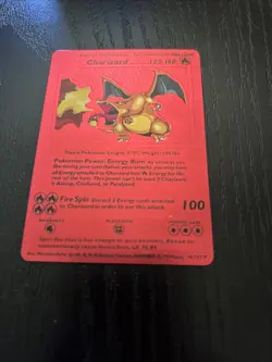 Pokemon Charizard Foil Fan Art Textured Card 04/102 HP120 - Image 1