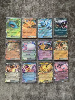 Pokemon 151 - Complete EX Card Bundle Set - All 12 Double Rare TCG English Cards - Image 1