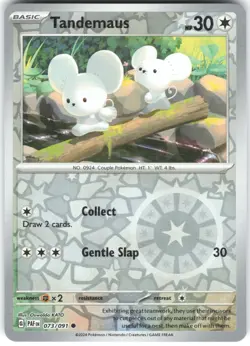Tandemaus Reverse Holo 073/091 SV: Paldean Fates Common Pokemon Card LP - Image 1
