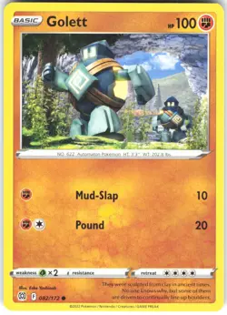 Golett 082/172 SWSH09: Brilliant Stars Common Pokemon Card LP - Image 1