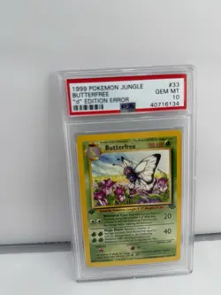 PSA 10 GEM MINT Butterfree 33/64 ERROR 1st "d" Edition Jungle Pokemon Card 785 - Image 2
