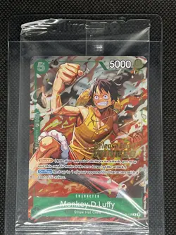 Monkey.D.Luffy P-135 Winner Stamp OP16 Pre-Release Event Promo Card Sealed - Image 1