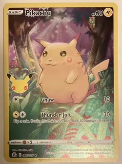 Pokemon TCG Card Pikachu 005/025 Celebrations Full Art Holo Rare NM/M Pack Fresh - Image 1