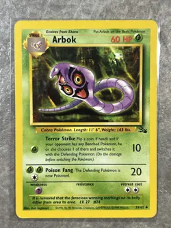 Arbok 31/62 Pokemon TCG Fossil Vintage WOTC Card Regular (Moderate Play) - Image 1