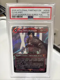 Clive, Ifrit's Dominant Borderless Surge Foil Final Fantasy Graded 10 PSA - Image 1
