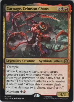 MTG Normal Carnage, Crimson Chaos R Marvel's Spider-Man 125 NM - Image 1