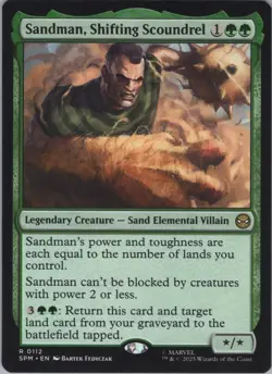 MTG Normal Sandman, Shifting Scoundrel R Marvel's Spider-Man 112 NM - Image 1
