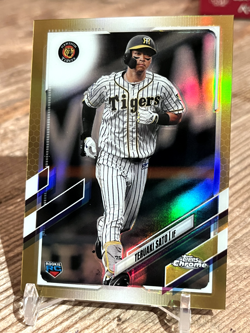2021 Topps Chrome NPB Teruaki Sato #31 Rookie GOLD REFRACTOR /50 RC - Image 1