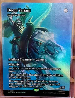 MTG Doom Variant Roaming Throne (Borderless) Foil 0099 - Marvel Super Heroes - Image 1