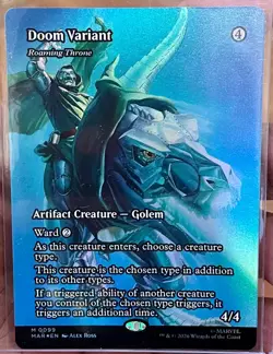 MTG Doom Variant Roaming Throne (Borderless) Foil 0099 - Marvel Super Heroes - Image 2