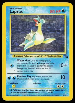 Lapras 10/62 Holo Rare Fossil Pokemon Card - Image 1