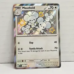 Maushold 210/091 SV: Paldean Fates Holo Baby Shiny Foil Mint Pokemon Card - Image 1