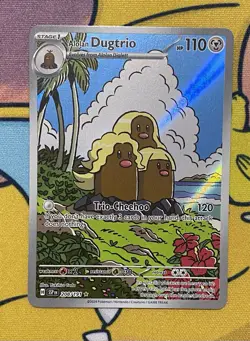 Pokemon TCG Alolan Dugtrio 208/191 Surging Sparks Illustration - Image 1