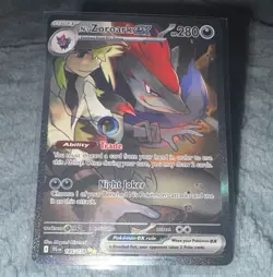 Pokemon TCG N's Zoroark ex 185/159 SV09 Journey Together SIR Full Art Holo - Image 1