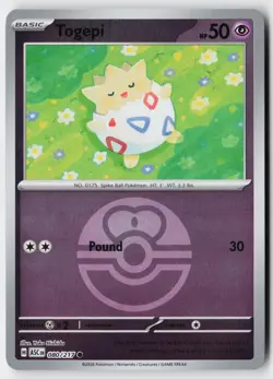 Pokemon Togepi (Love Ball) - 080/217 - Common Ascended Heroes Reverse Holo NM - Image 1