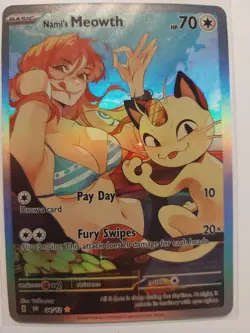 Nami's Meowth - CUSTOM One Piece/Pokemon Crossover Holo Card NM - Image 1