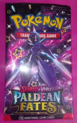 Pokemon EMPTY Paldean Fates Scarlet Violet Booster Packs Shiny Donzozo Ceruledge - Image 4