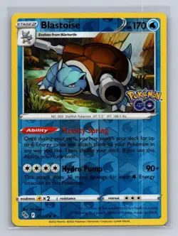 Blastoise 017/078 Holo Rare Pokemon GO Pokemon Reverse Holo Lightly Played - Image 1