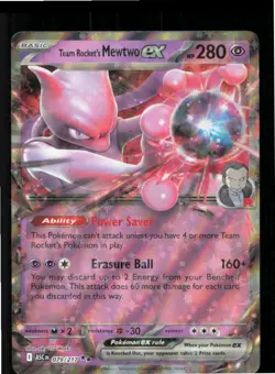 Team Rocket's Mewtwo ex 079/217 Double Rare Ascended Heroes Pokemon Holo NM - Image 1