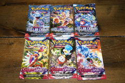 New & Sealed! Pokemon Scarlet Violet Base Set / Stellar Crown 6 Booster Packs - Image 1