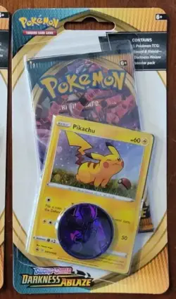 HD Swirl Sealed Darkness Ablaze Blister Pack Pikachu Promo SWSH039 Pokemon Pack - Image 1