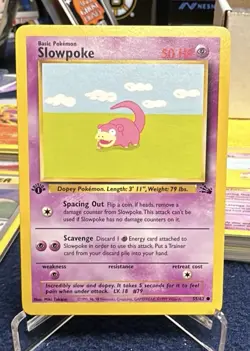 Slowpoke 55/62 1st Edition Pokemon Fossil LP - Image 1