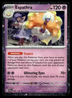 ESPATHRA 081/182 RARE PARADOX RIFT POKEMON COSMOS HOLO - Image 1