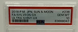 2018 POKEMON JAPANESE SUN & MOON ULTRA SHINY GX #238 FULL ART/SYLVEON GX PSA 10 - Image 4