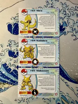 1999 Topps Pokemon Blue Label Abra 63 Kadabra 64 Alakazam 65 Pack Fresh NM✨ - Image 2