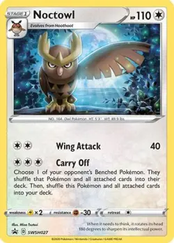 Noctowl - SWSH027 Sword & Shield Promo Holo - Promo Pokemon - Holo LP - Image 4