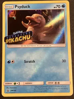 Psyduck Detective Pikachu Stamped SM199 Holo Sun & Moon Promo Pokemon LP - Image 2
