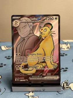 Team Rocket's Persian ex Full Art 219/182 Destined Rivals NM English Pokemon TCG - Image 1