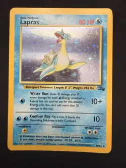 Lapras 10/62 Fossil Set Holo Rare 1999 Pokemon TCG Unlimited - Image 1