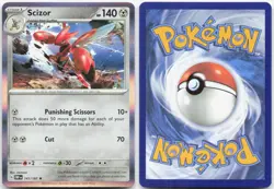 SCIZOR 141/197 Obsidian Flames Pokemon Holo Rare Near Mint - Image 3