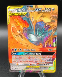 MOLTRES & ZAPDOS & ARTICUNO GX TAG TEAM 44/68 Pokemon Hidden Fates Holo - Image 1