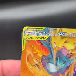 MOLTRES & ZAPDOS & ARTICUNO GX TAG TEAM 44/68 Pokemon Hidden Fates Holo - Image 3